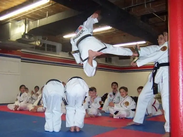 students performing for teens self defense lessons